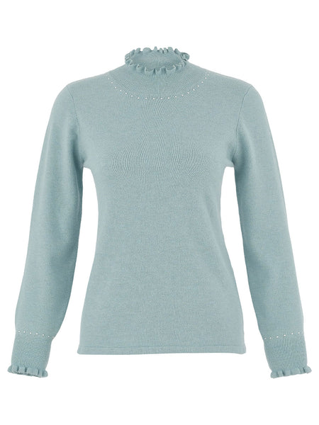 Dolcezza Women’s Sea Foam Turtleneck Jumper | 75309