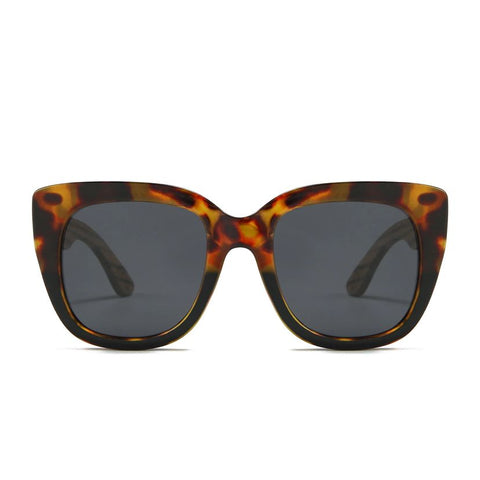 Soek Women’s Sunglasses Riviera Toffee - Tort/Black Frame Black Lens - Walnut Arms