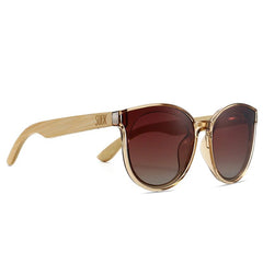 Soek Women’s Sunglasses Bella Champagne - Wooden Polarised Brown Graduated Lens - White Maple Arms