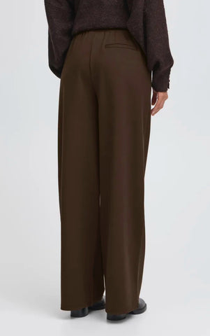Ichi Women’s Wide Pants Long Chocolate Torte | Ihkate Sus Wide PA2
