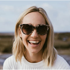 Soek Women’s Sunglasses Lila Grace Ivory Tortoise - Brown Lens - White Maple Arms