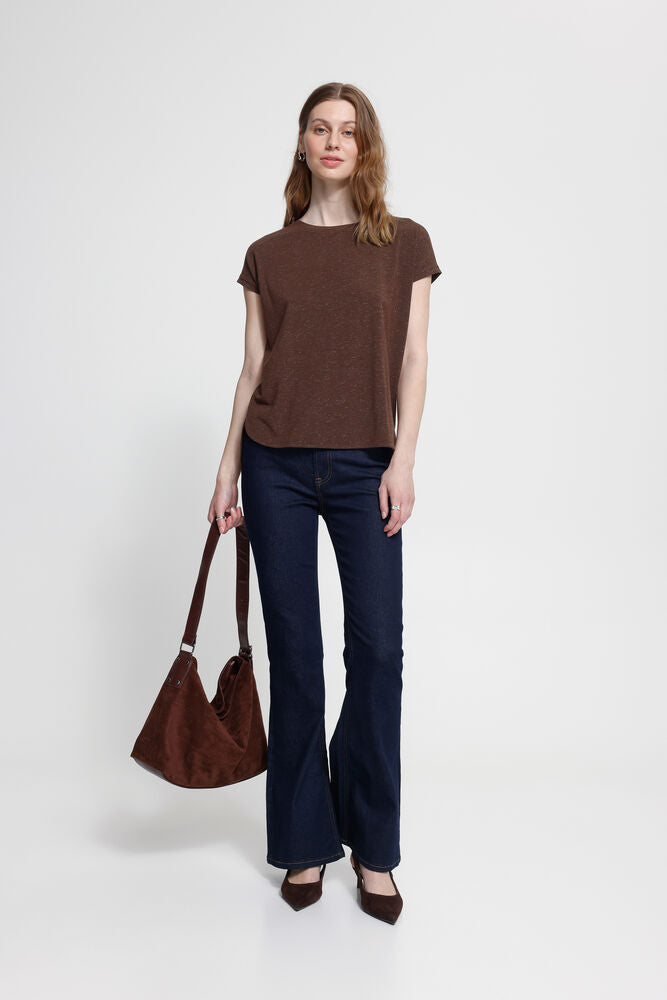 Ichi Women’s Ihrebel T-shirt SS6 - Chicory Coffee Brown