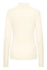 Ichi Women's Ihmafa Roll Neck Jumper | Almond Milk