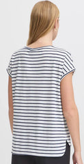 Ichi Women’s Ihyulietta SS11 T-shirt | Total Eclipse Stripe