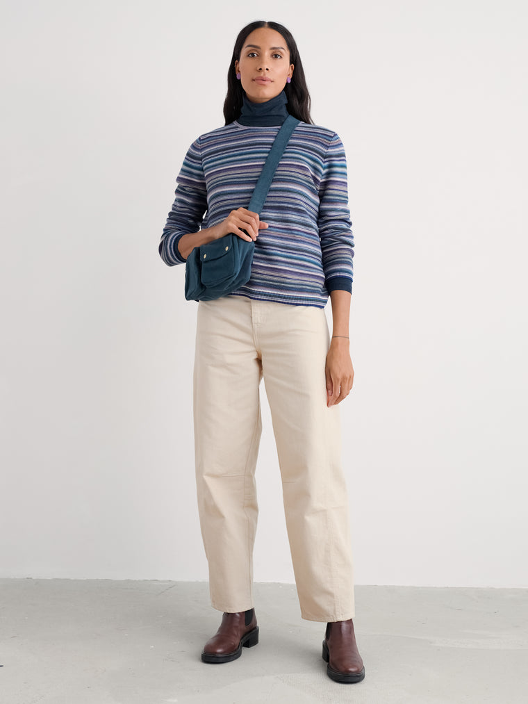Seasalt Womens Makers Jumper | Ripple Marks Grape Thistle Mix