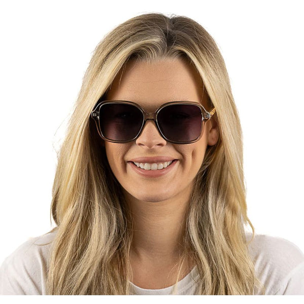 Soek Women’s Sunglasses Scarlett Grey Mist - With Grey Graduated Polarised - Lens Walnut  Arms