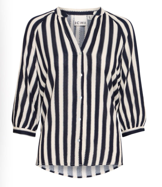 Ichi Women’s  top in total eclipse striped. 