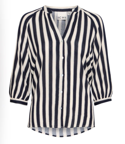 Ichi Women’s  top in total eclipse striped. 