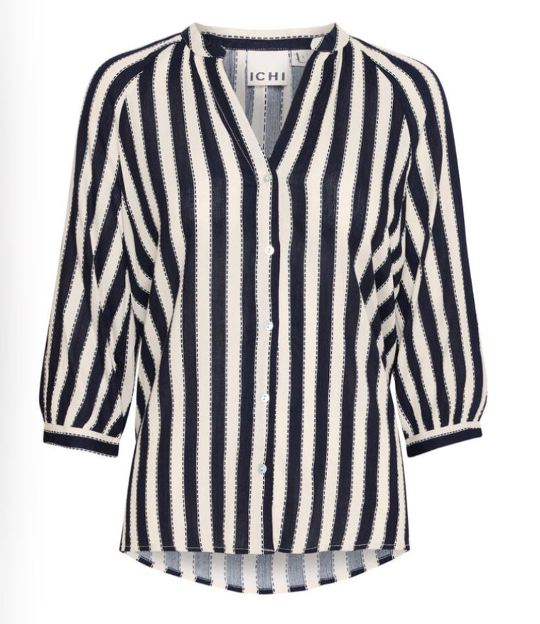 Ichi Women’s Ihmarrakech AOP SH5 - Total Eclipse Stripe