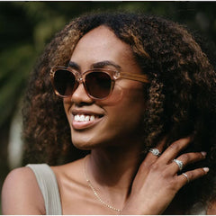 Soek Women’s Sunglasses Lila Grace Champagne - Polarised Lens - Walnut Lens