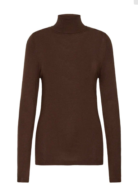 Ichi Women's Ihmafa Roll Neck Jumper | Coffee Bean