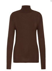 Ichi Women's Ihmafa Roll Neck Jumper | Coffee Bean