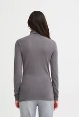 Ichi Women's Ihmafa Roll Neck Jumper | Gray Pinstripe