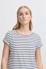 Ichi Women’s Ihyulietta SS11 T-shirt | Total Eclipse Stripe