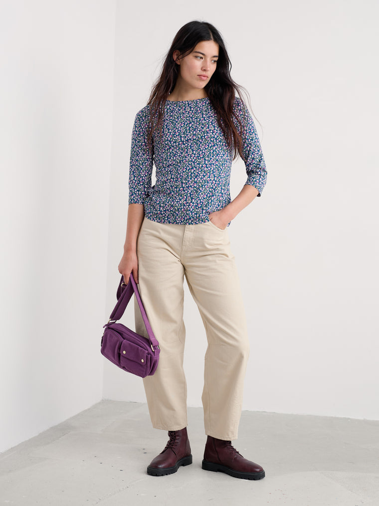 Seasalt Womens 3/4 Easel Top Regular | Flax Flower Bright Orchid