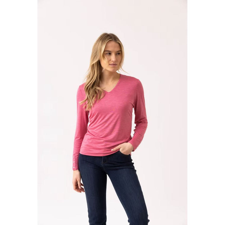 Marble Women’s V Neck Top Pink | 6402 230