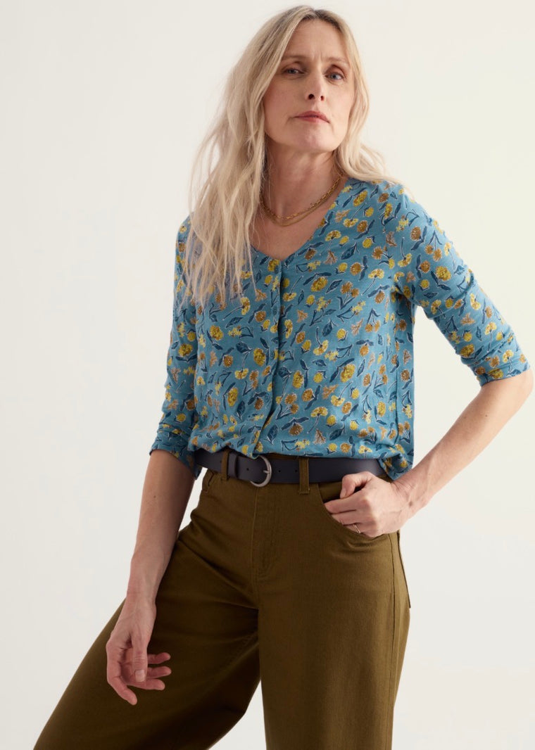 Seasalt Women's 3/4 Studio Glass Top - Plant Cutting Cadet