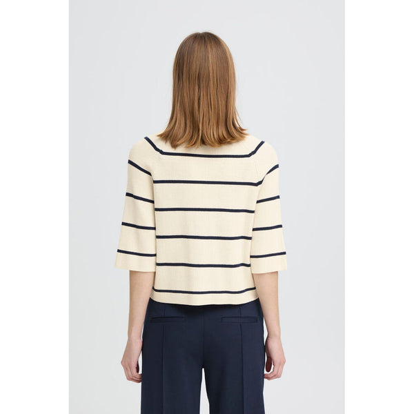 Ichi Women’s Ihboston MS Pullover - Navy stripe