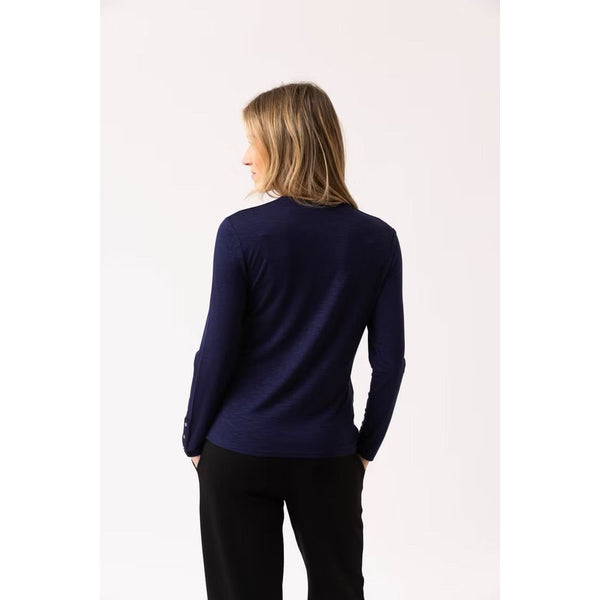Marble Women’s V Neck Top Navy | 6402 103