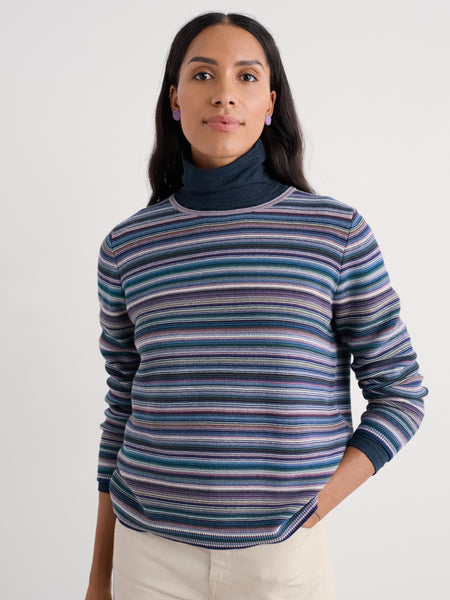 Seasalt Womens Makers Jumper | Ripple Marks Grape Thistle Mix