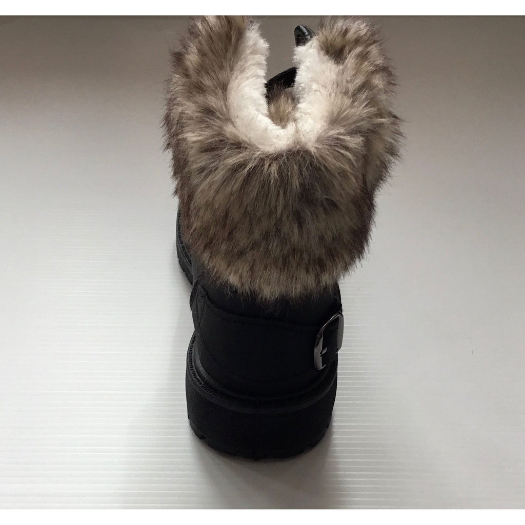 Boots Women's Faux Fur Ankle Boots Black R29015-1 – The Boutique