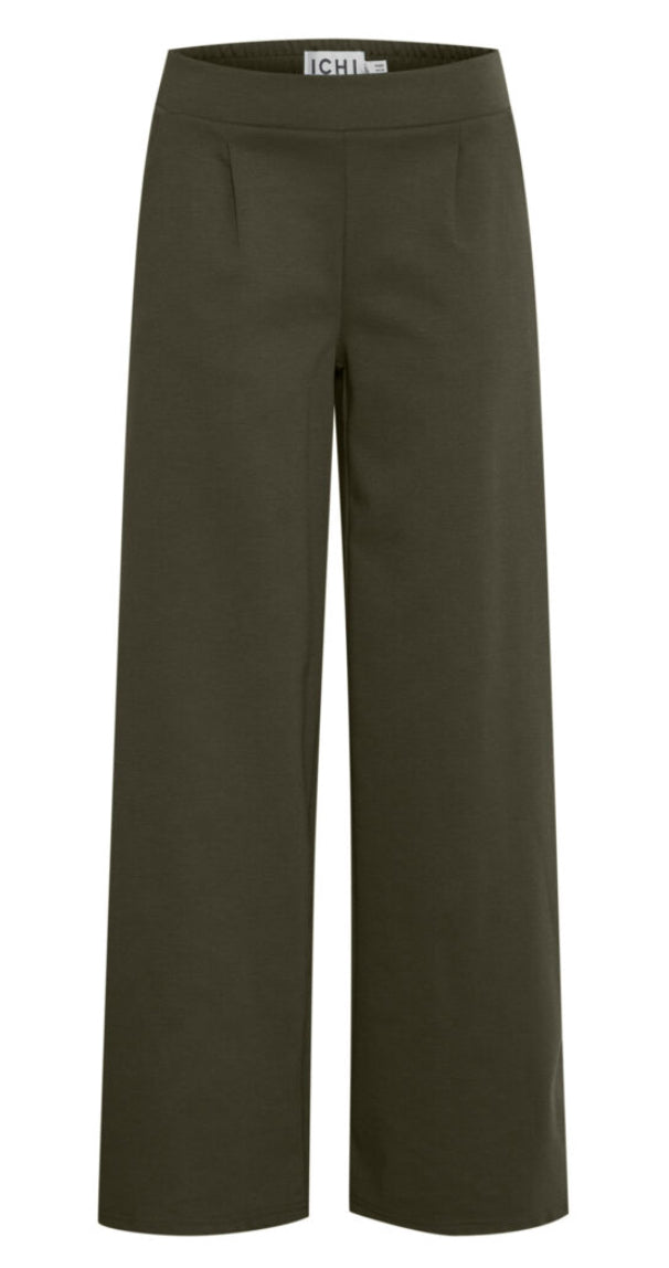 Ichi Women’s Wide Long Pants Forest Night| Ihkate Sus Wide PA2