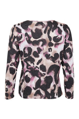 Sunday pink Leopard print long-sleeve top on a white background