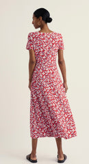 Seasalt Women's S/S Veronica Dress Regular - Posy Press Boat Red