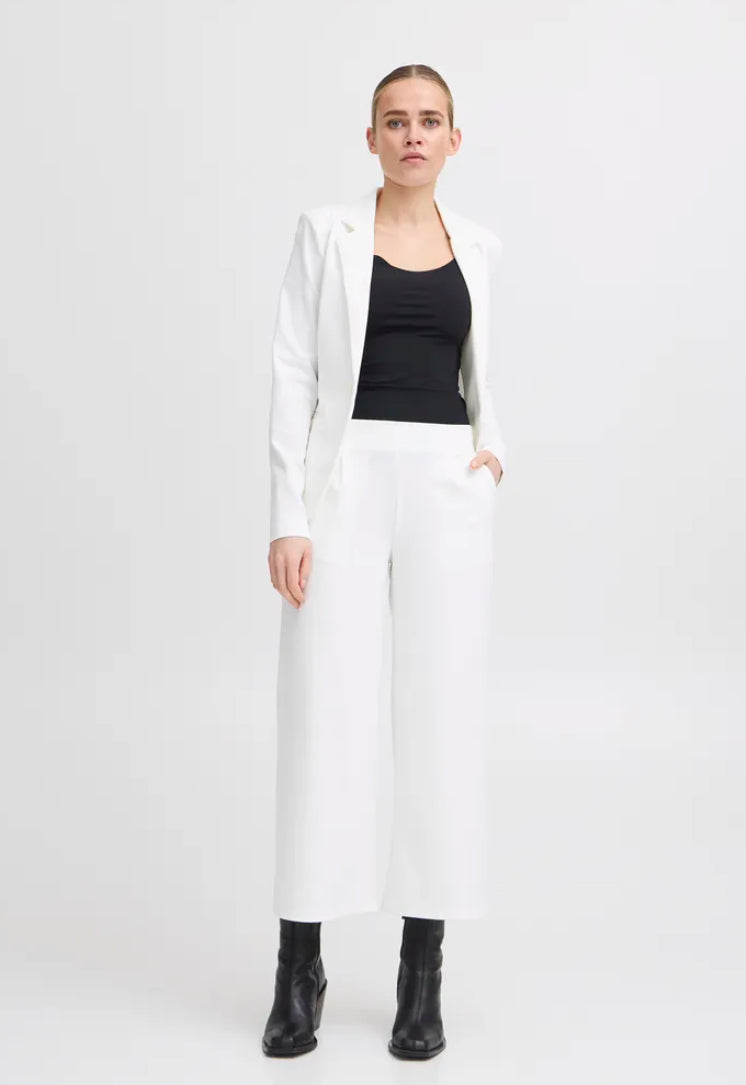 Ichi Women’s Trousers Cloud Dancer | Ihkate Sus Wide Pants