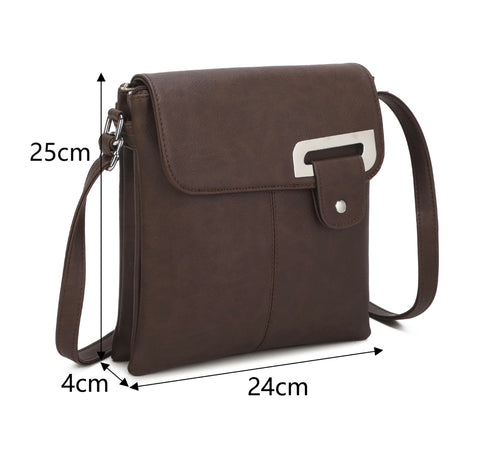 Brown handbag strap on a white background 