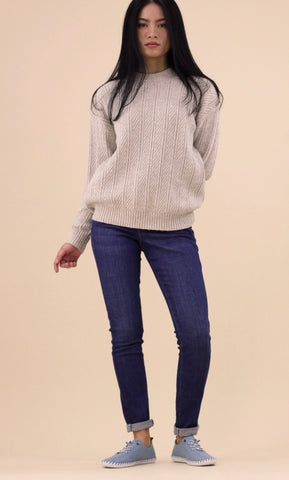 Lunar Women’s St Ives Leather Plimsoll |  Light Blue FLE030