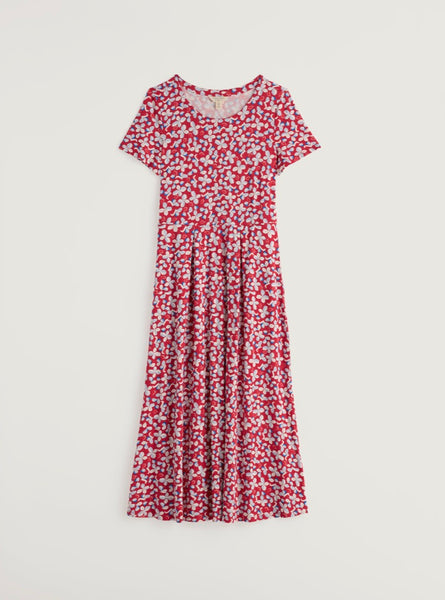 Seasalt Women's S/S Veronica Dress Regular - Posy Press Boat Red