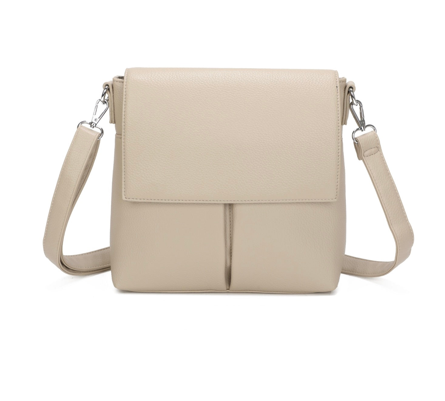 Women’s Beige crossbody bag on a white background