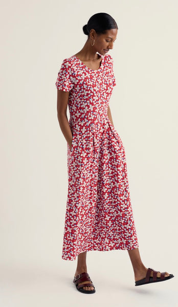 Seasalt Women's S/S Veronica Dress Regular - Posy Press Boat Red