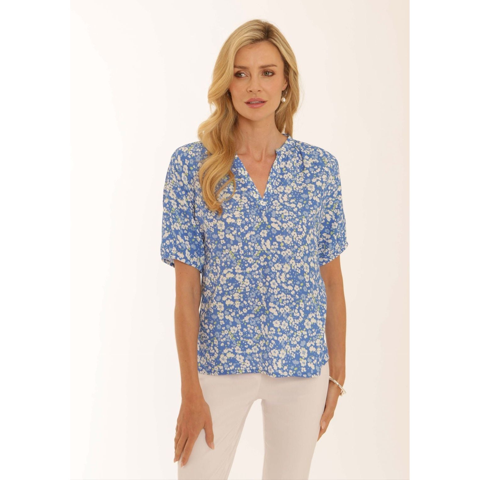 Pomodoro Women’s Blouse Ditsy - Blue 52600