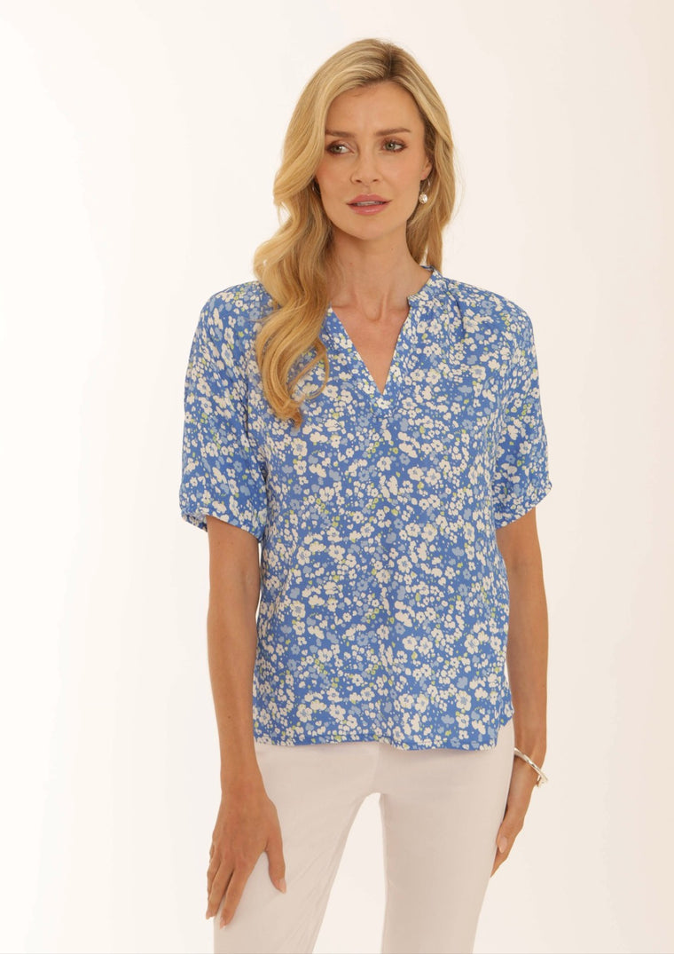 Pomodoro Women’s Blouse Ditsy | Blue 52600