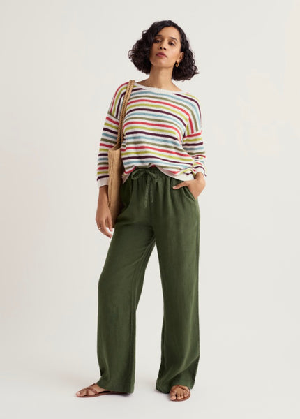 Seasalt Womens jumper in mini Cornish carnelian multi striped.