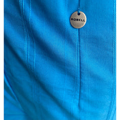 Robell Women’s Trousers Capri Seersucker Marie 07 55cm | 51576 54554 | Col - 601 Blue