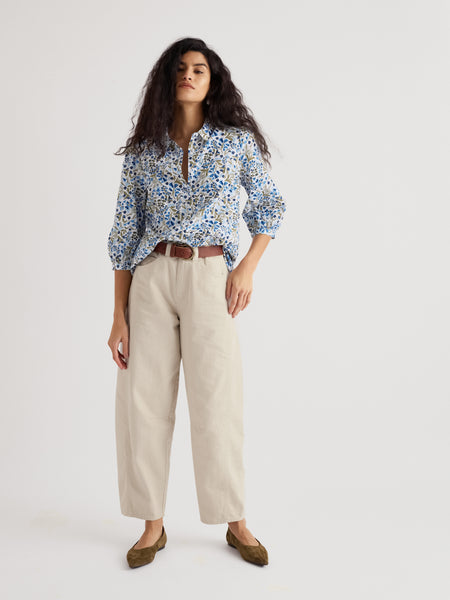 Seasalt Womens Hope Cottage Blouse | Woodland Floral Chalk