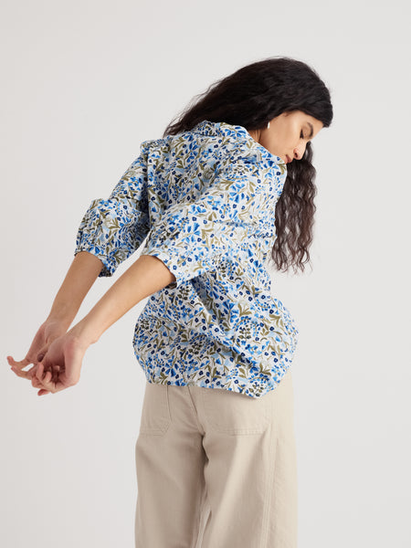 Seasalt Womens Hope Cottage Blouse | Woodland Floral Chalk