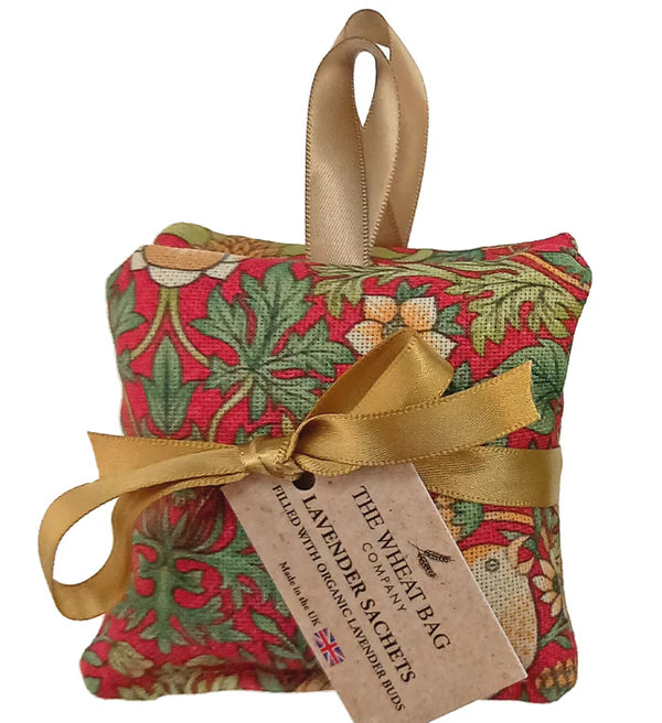 The Wheatbag Company Women’s Hanging Lavender Sachet |William Morris Strawberry Thief Crimson