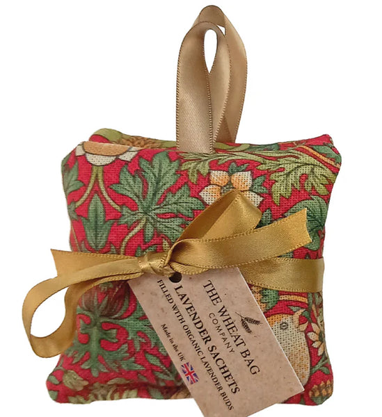 The Wheatbag Company Women’s Hanging Lavender Sachet |William Morris Strawberry Thief Crimson