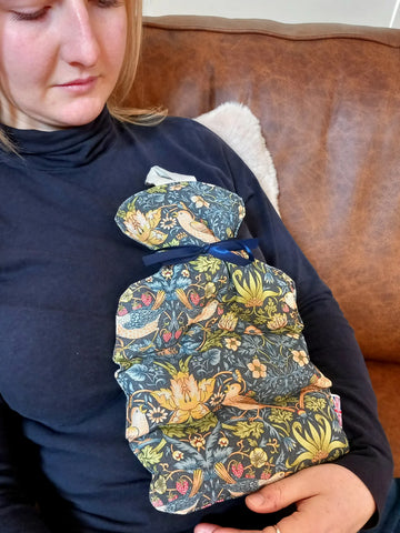 The Wheatbag Company Women’s Hot Water Bottle | William Morris Strawberry Thief Navy
