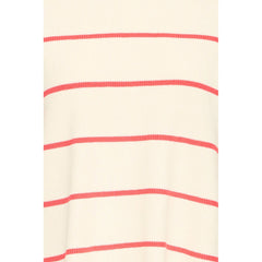 Ichi Women’s Ihboston MS Pullover - Birch Teaberry Stripe