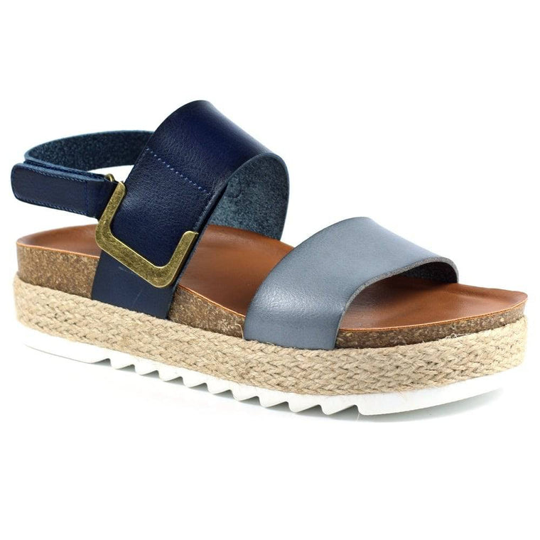 Lunar Women's Deanna II Sandal I Grey/Navy JLH356  GR