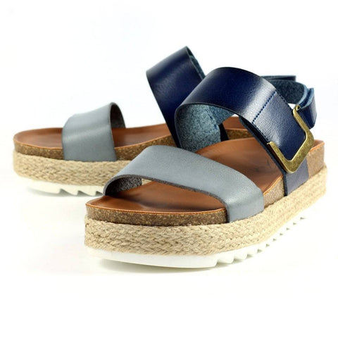 Lunar Women's Deanna II Sandal I Grey/Navy JLH356  GR