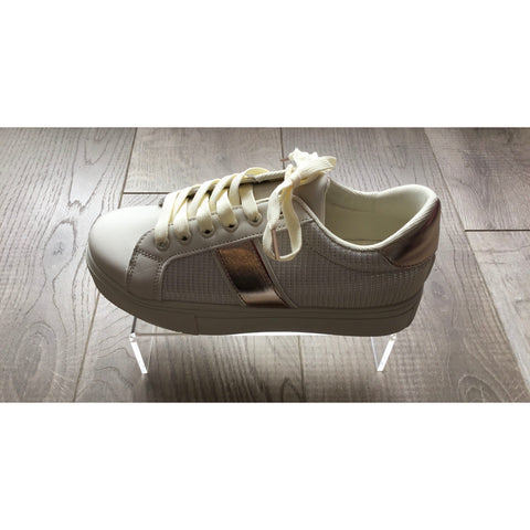 Shoes Trainers Gold Sparkle Platform | YD76