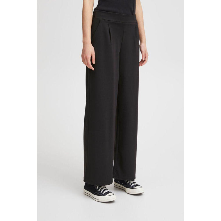 Ichi Women’s Wide Trousers Long Black | Ihkate Sus Wide Pants