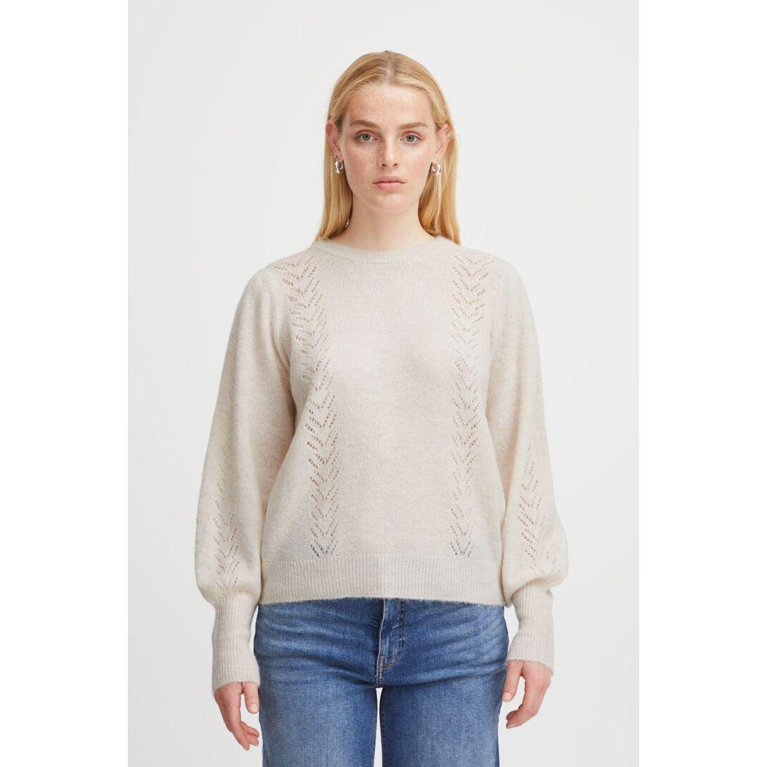 Ichi Women’s Jumper | Cloud Dancer Ihkamara LS7