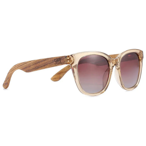 Soek Sunglasses Women’s Lila Grace Champagne | Brown Gradients Lens | Walnut Arms